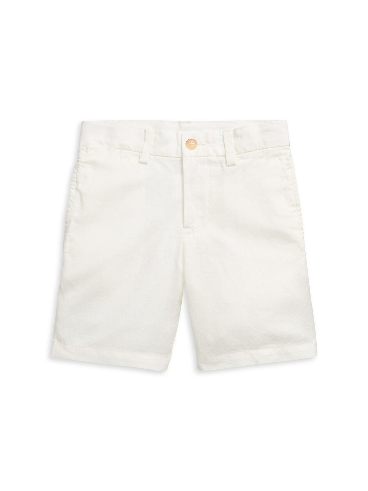 Polo Ralph Lauren Straight Fit Linen Blend Shorts Boys 4 Deckwash White Pockets - Picture 1 of 15