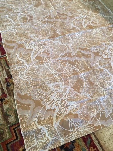 Alan Nanness SCOTCHGUARD Coral Sea Brown Fabric Tan Ocean Sea 52x72.5