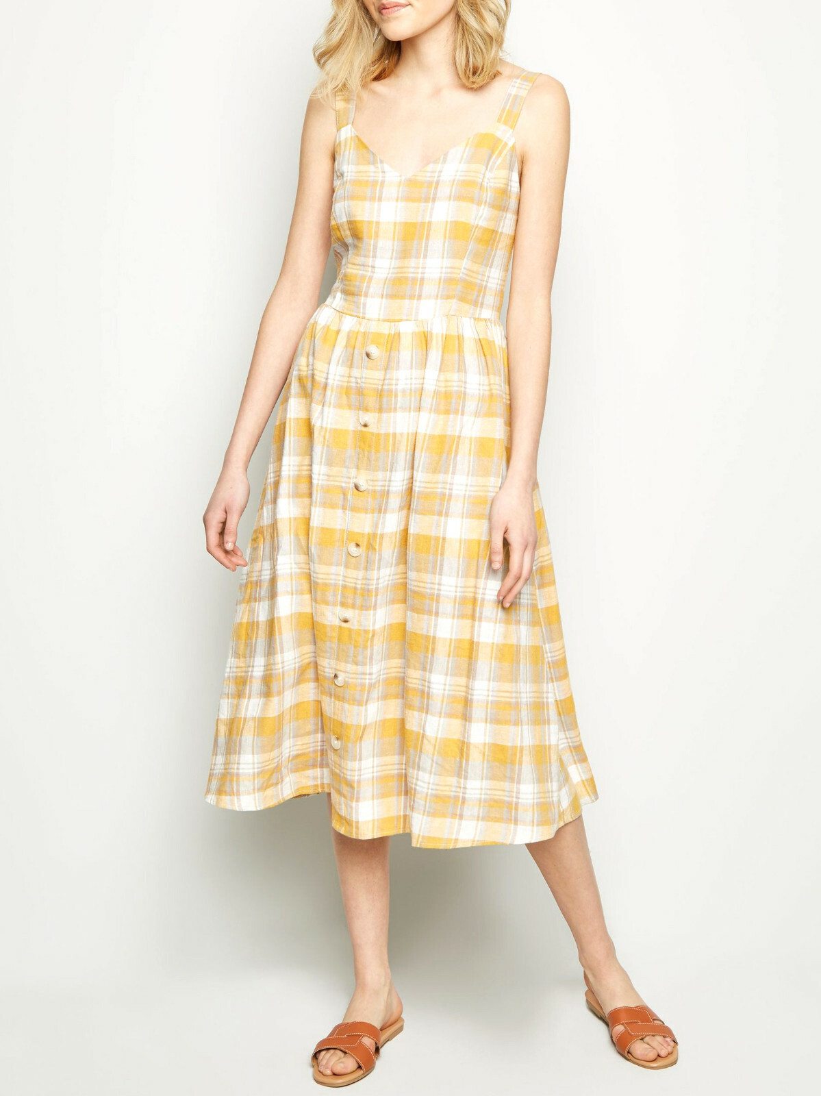 checked dress new look