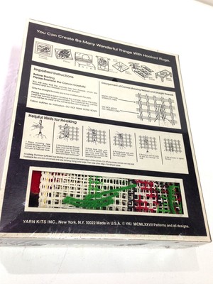 Vtg 1977 CHRISTMAS Latch Hook Kit Ginger Bread House Wall Hanging Printed Canvas