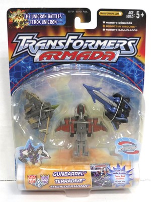 Transformers Armada Gunbarrel Terradive Thunderwing Figure Set (2002) Hasbro New