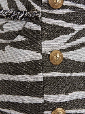 Pre-owned Balmain 'lurex Zebra' Skirt In White