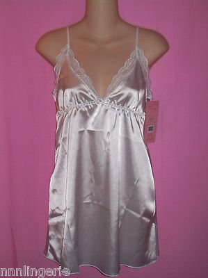 Naughty and Nice Lingerie Famous Maker Flawless Satin Chemise Sleepwear