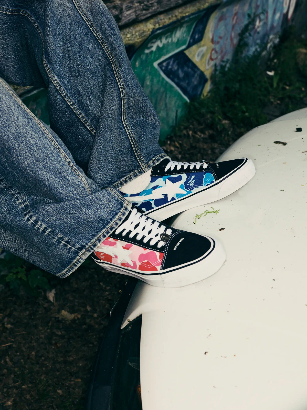 Pre-owned Vans A Bathing Ape Bape X  Lx Old Skool Tb Multi-color 1k73-191-920 Size 8.5 In Multicolor