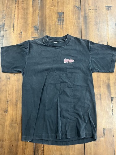 極フェード90s XL NO FEAR メッセージ vtg Tシャツ sk8 Vintage No Fear Gear T-Shirt L Single Stitch USA Cotton 90's