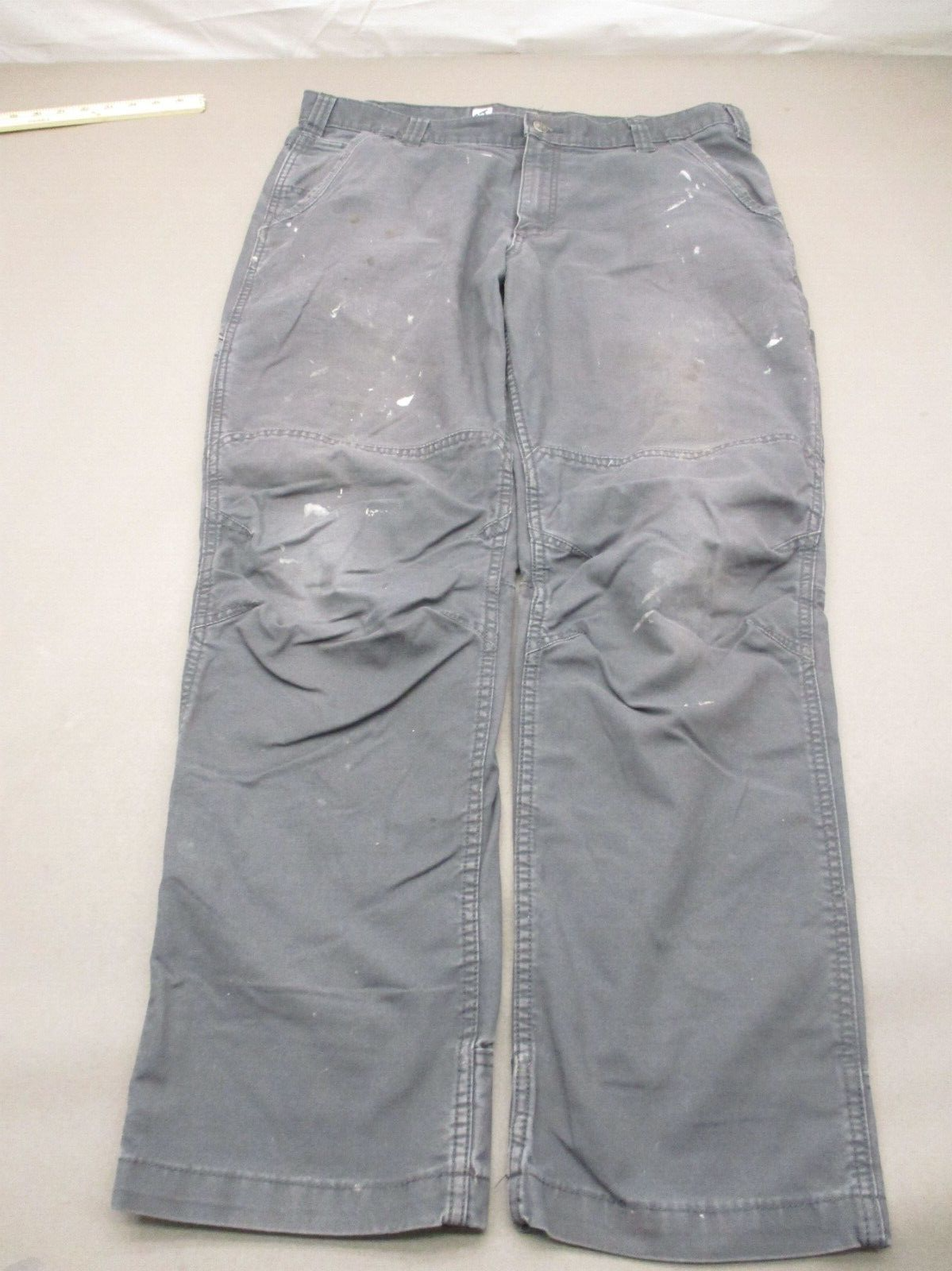 Carhartt Size 38x32 Mens Gray 100% Cotton Zip Fly Pockets