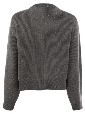 Pre-owned Brunello Cucinelli Dazzling Ribbed Sweater In Cashmere And Wool In Gray