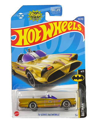 Hot Wheels 2022 HW Batman Series 4/5 Classic TV Series Batmobile Gold w/ Purple