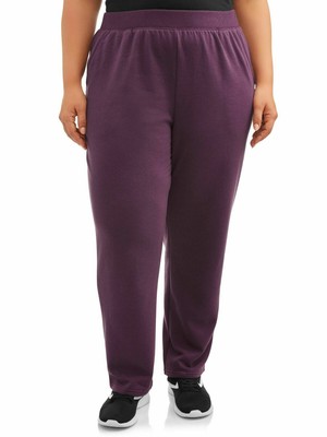 Terra & Sky Women's Purple Fleece Active Sweat Pants Size 4X 28W-30W