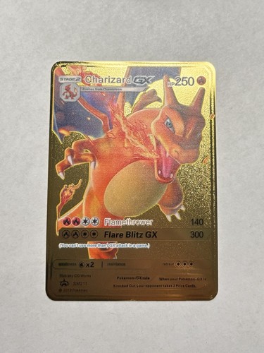 Charizard GX Gold Metal High Quality Fan Art Card 250HP
