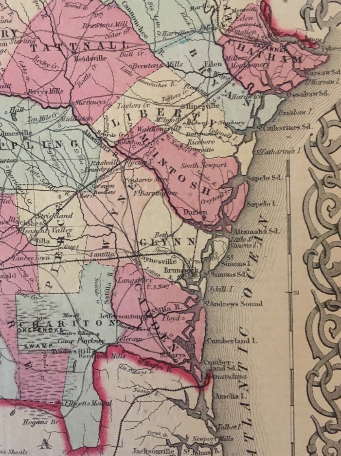 J.H. Colton’s 1859 Atlas Map of Georgia