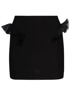 Pre-owned Nensi Dojaka Frilled Inserts Mini Skirt In Black