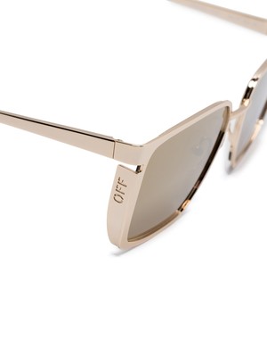 Pre-owned Off-white Oeri121s24met0017676 Yoder Sunglasses In Gold Mirror