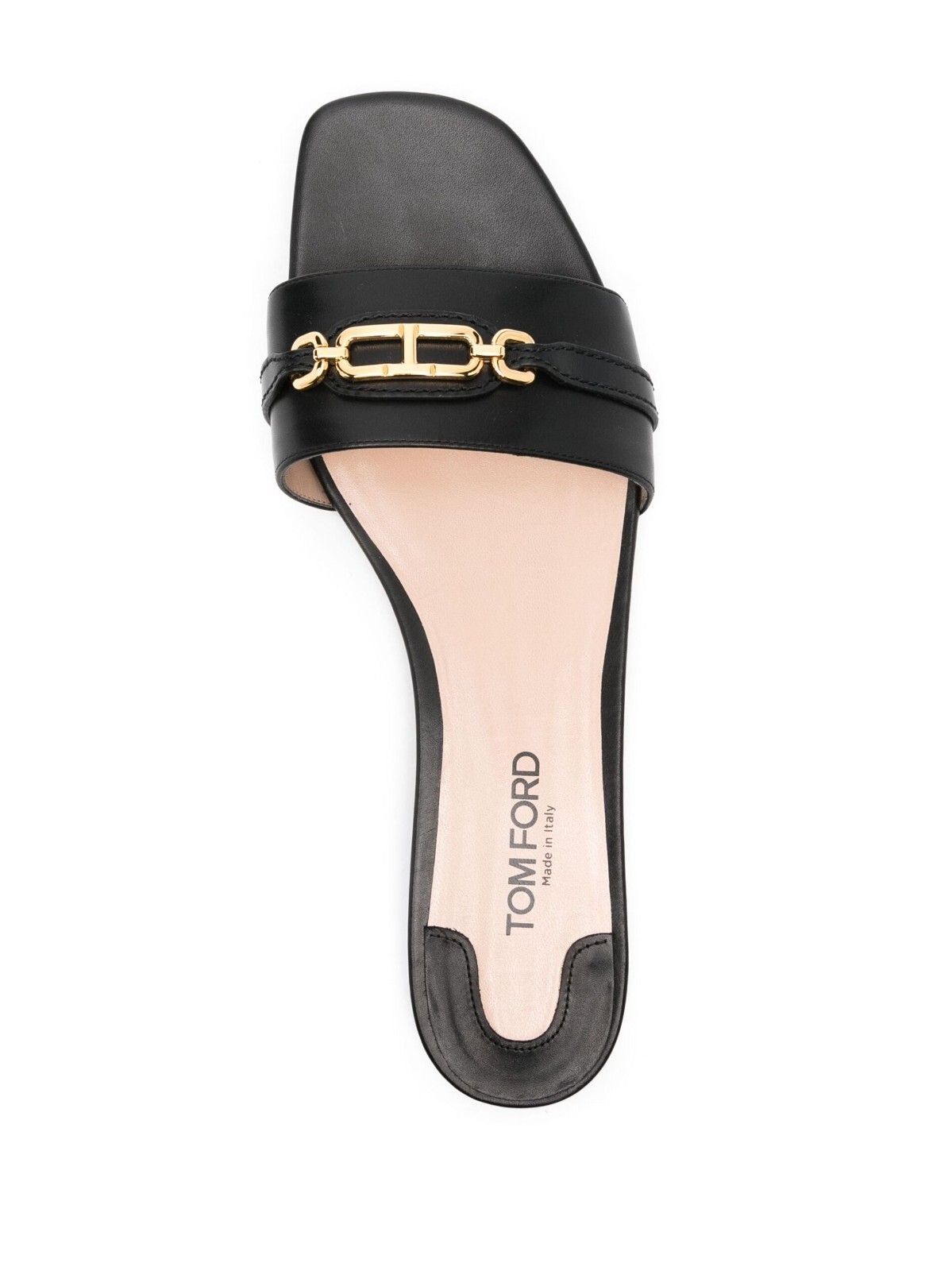 Pre-owned Tom Ford Whitney Black Leather Slide Sandals Fw24