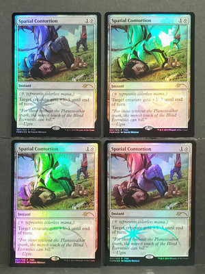 MtG 4x SPATIAL CONTORTION Promo Foil  Magic New