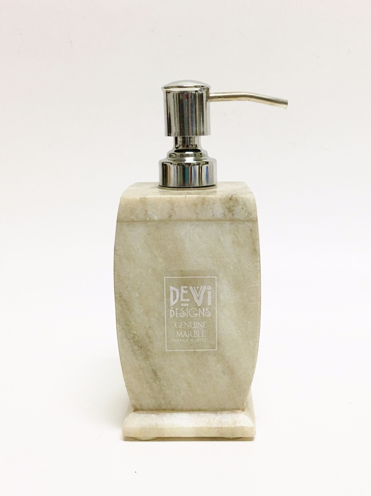 NEW DEVI BEIGE+BROWN MARBLE STONE HAND CRAFTED SOAP,LOTION,KITCHEN DISPENSER