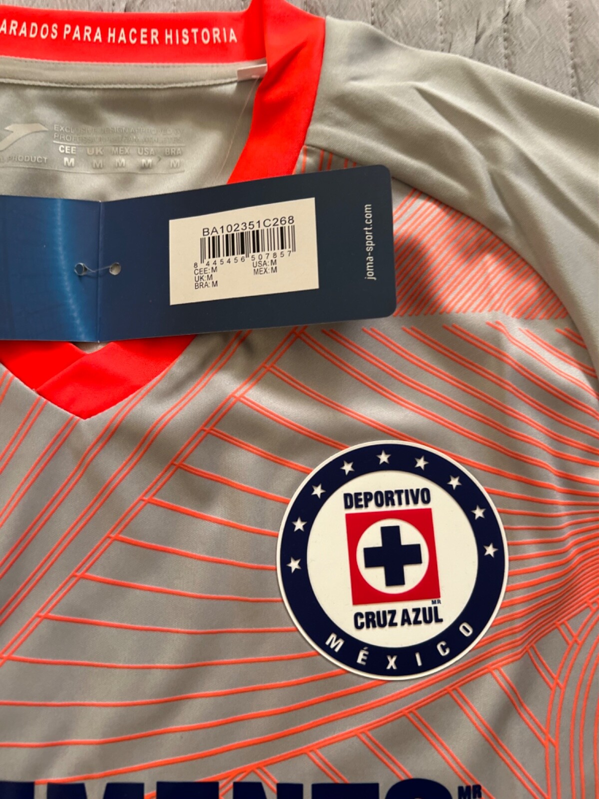 Joma Cruz Azul goalkeeper 21/22 GRIS 9 ESTRELLAS PARCHE CAMPEÓN C21