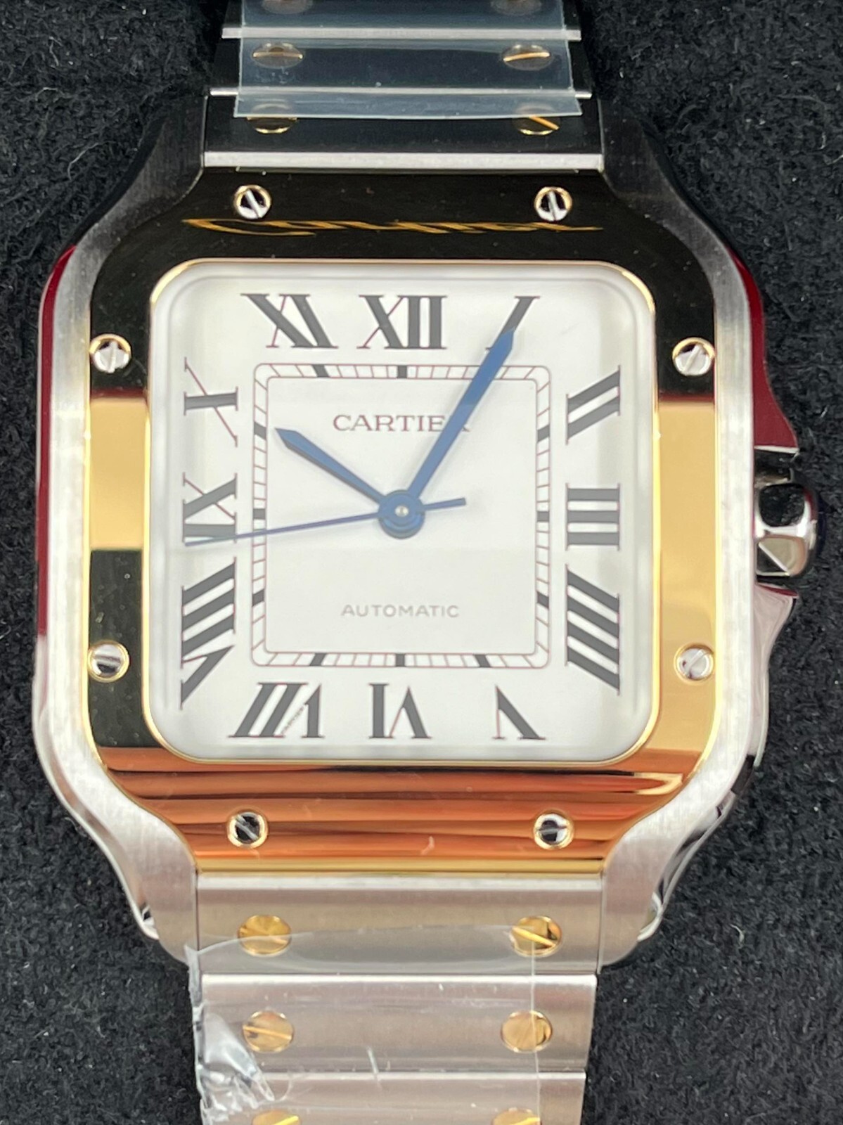 Pre-owned Cartier Santos White Dial Medium Size 35mm Two Tone W2sa0016 Unworn 2023