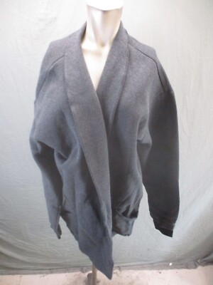 MPG SPORT Size 2XL Mens Gray Cotton Blend Pocket Open Front Warm Cardigan 387