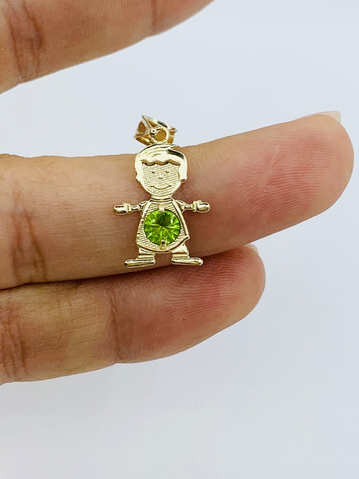 10k gold pendant birthstone daughter / son ~ Dije en Oro niña Niño Piedra De Mes