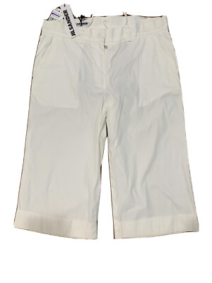 New Jil Sander Women's Size 40, US 8 White Bermuda Shorts Cotton Blend
