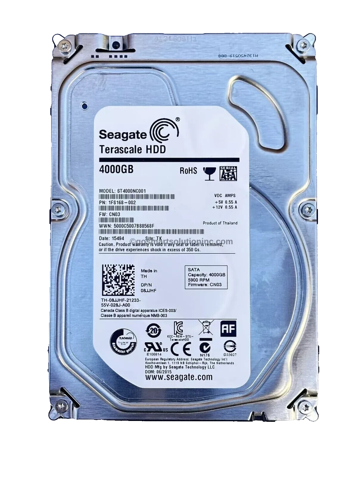 SEAGATE TERASCALE HDD 4TB ST4000NC001 5900 RPM 64MB 3.5" SATA 6GB/S