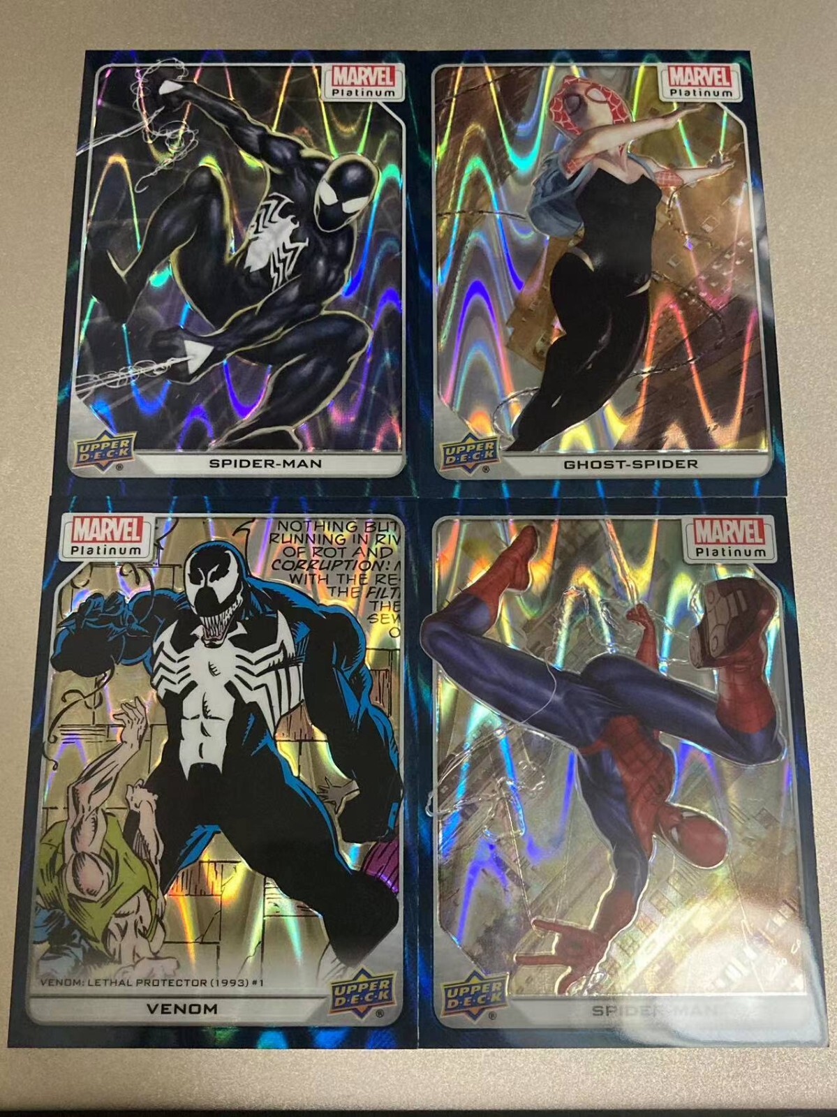 Lot4 2022 UD Marvel Platinum Venom Spider-Man Ghost-Spider