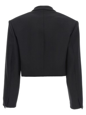 Pre-owned David Koma 'cropped' Blazer In Black