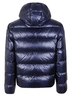 Pre-owned Aspesi Budd Funnel-neck Jacket In Blu Notte