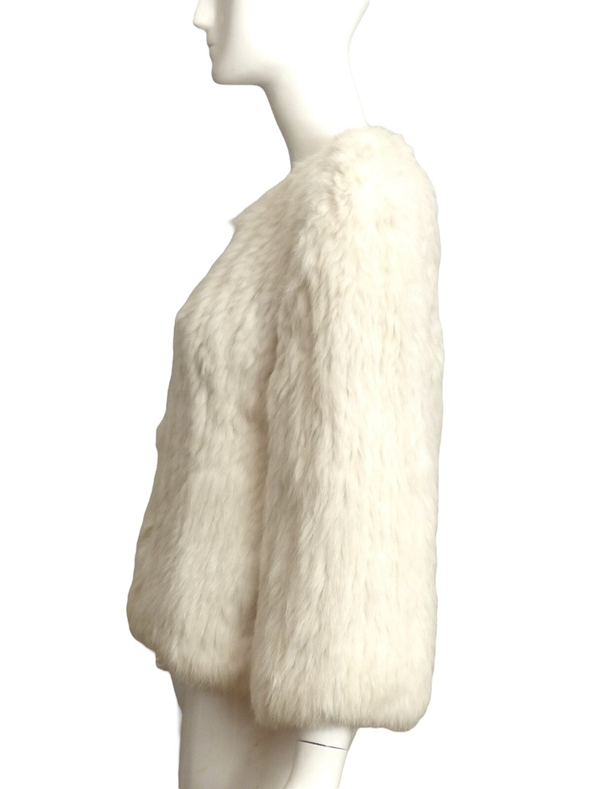 Pre-owned Lou Andrea - Multi Color Rabbit Fur Jacket, Size 6 In Multicolor