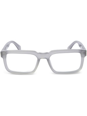 Pre-owned Off-white Oerj070s24pla0010900 Style 70 Grey Eyeglasses In Clear Lens