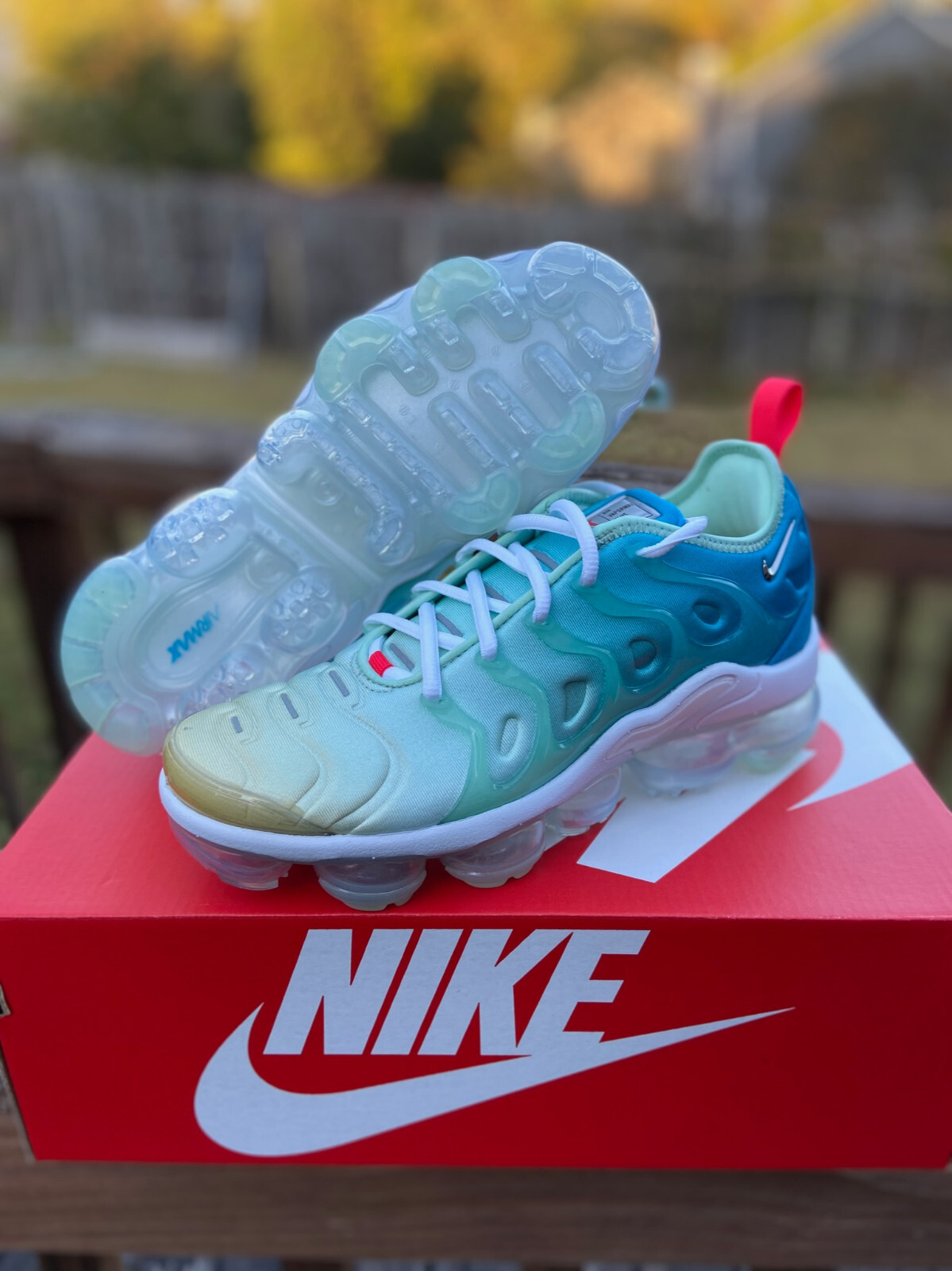 blue and green vapormax plus