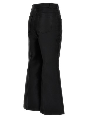 Pre-owned Giambattista Valli Cropped Silk Blend Pants In Black