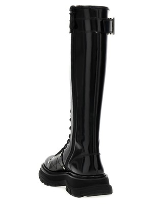 Pre-owned Alexander Mcqueen Tread Sole High Desert Boot In Black