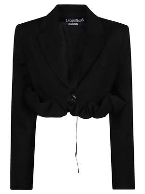 Pre-owned Jacquemus La Veste Croissant Wool Jacket In Black