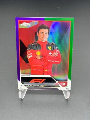 2023 Topps Chrome Formula 1 F1 Carlos Sainz Purple and Green Refractor#18 NAN