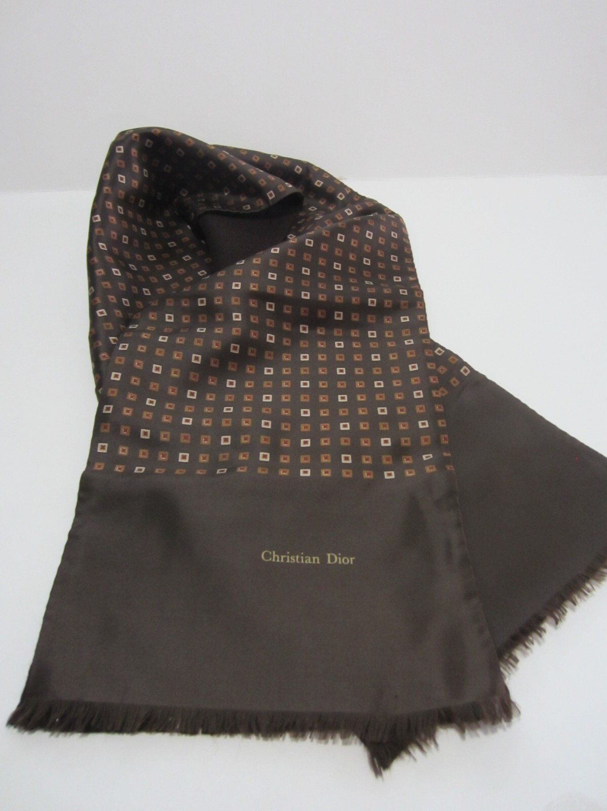 Vintage Christian Dior Silk / Wool Reversible Long Scarf
