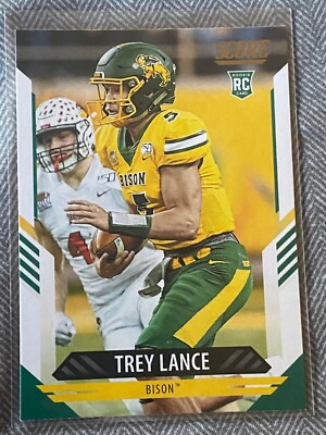 2021 Panini Score Rookie Trey Lance Card RC #303 San Francisco 49ers NDSU