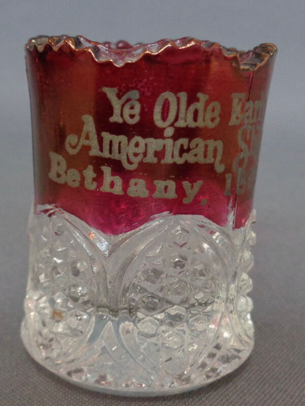 Bethany O.T. Antique Ruby Flash Glass Toothpick Holder Olde Early American Shop