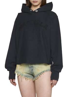 Pre-owned Maison Margiela Logo Embroidered Hoodie In Black