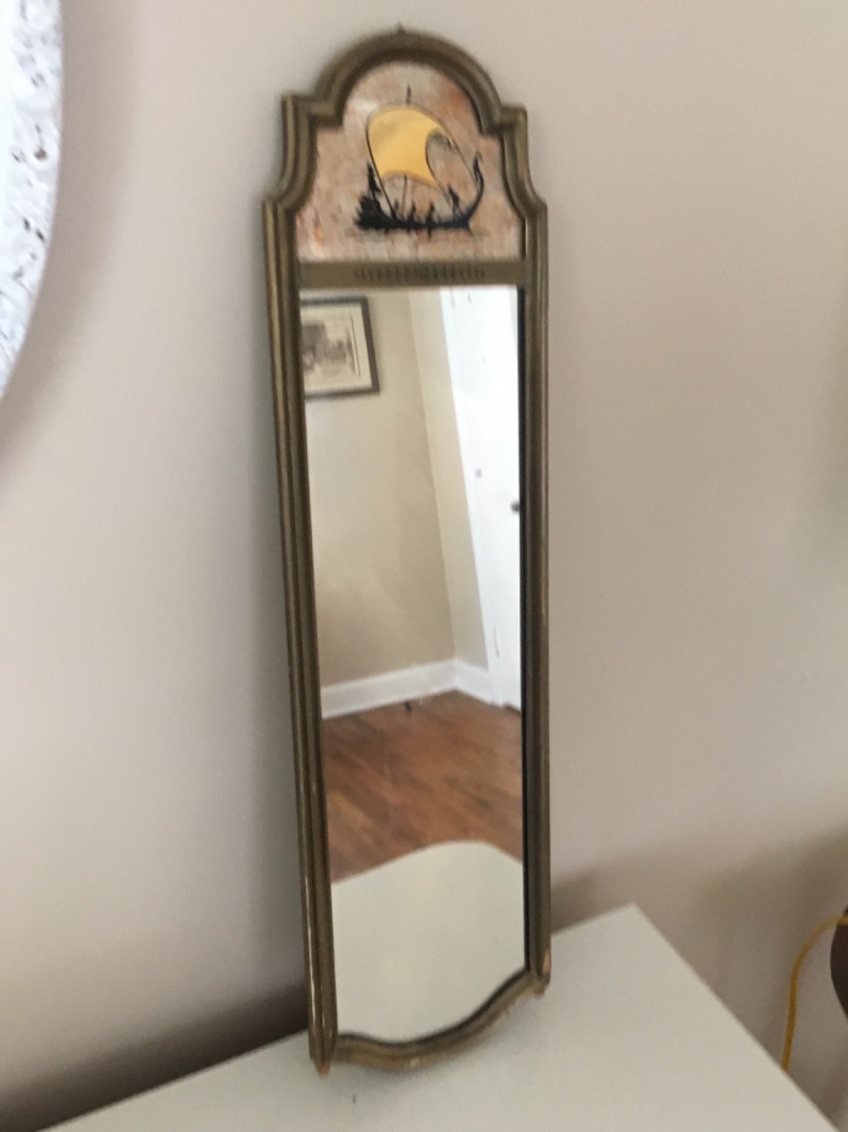 1920’s Gold  fancy mirror 26” x 7”
