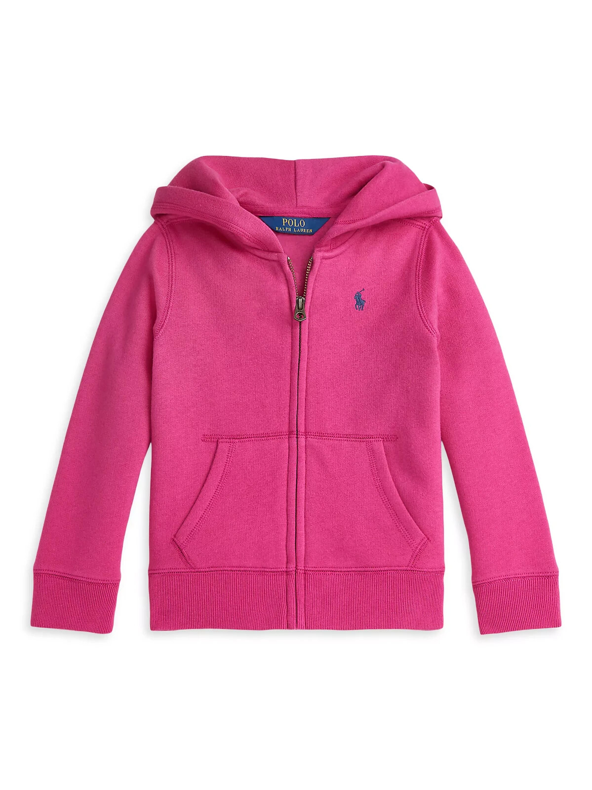 NEW $60 Polo Ralph Lauren Girls Pink Fleece Zip Front Hoodie