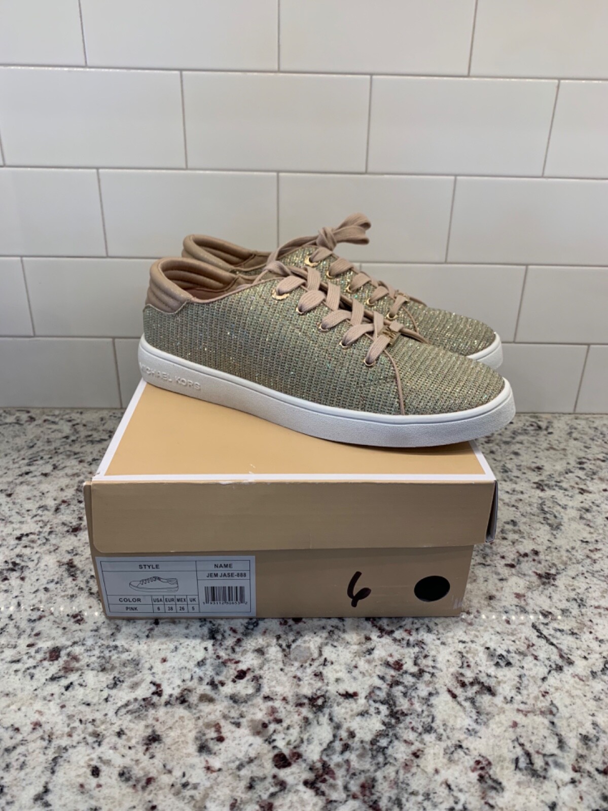 Michael Kors JEM JASE 888 Girls 6 Youth Sneakers Shoes Pink