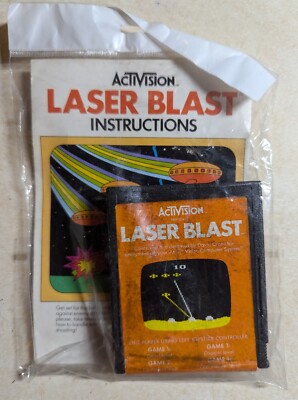 Laser Blast 1981 Atari 2600 Video Game Cartridge with Manual Used Good Resealed