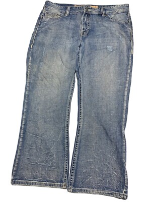 Rock & Roll Cowboy Men's 40x29 Double Barrel Relax Boot Cut Jeans Distress fade