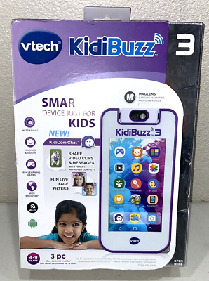 VTech Kidi Buzz 3 Smart Device for Kids with KidiCom Chat Purple
