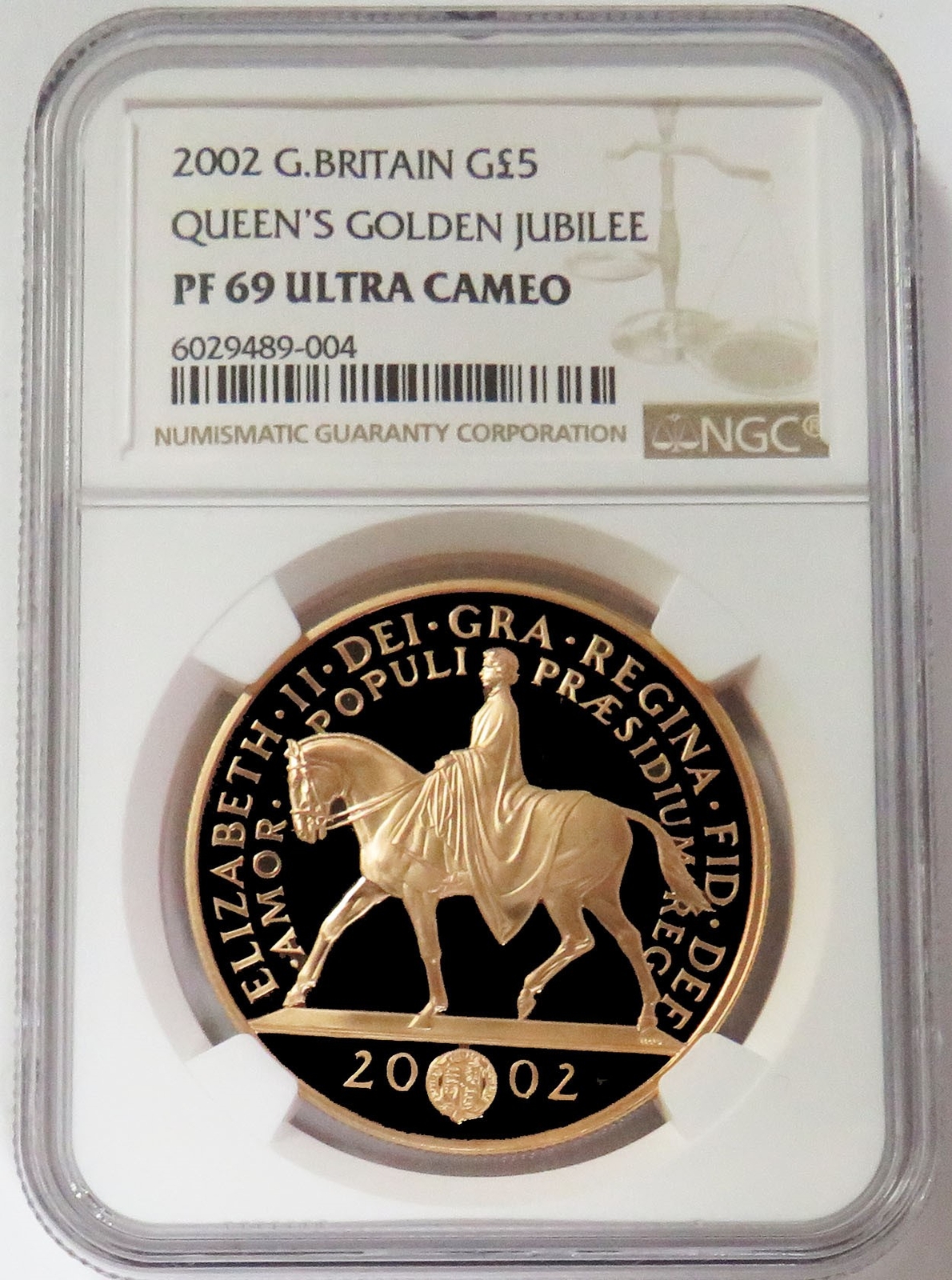 2002 ゴールデンジュビリー 馬上の女王 P50銀貨 NGC PF69UC 2002 GOLD GREAT BRITAIN QUEEN'S GOLDEN JUBILEE PROOF 5