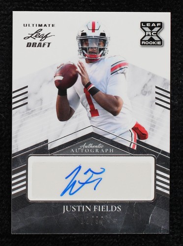 2021 Leaf Ultimate Draft Justin Fields #BA-JF1