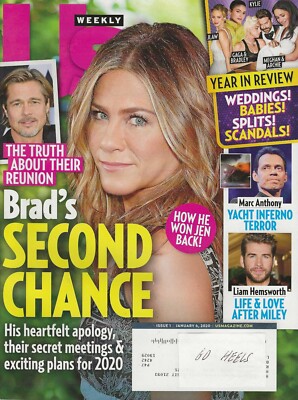 January 6, 2020 US WEEKLY Magazine JENNIFER ANISTON Brad's Second Chance HTF