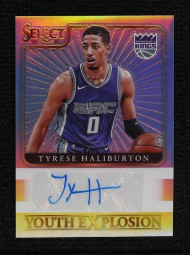 シングルカード 20-21 Crown e Tyrese Haliburton 2020-21 Panini Select Tri-Color Wave Rookie Tyrese